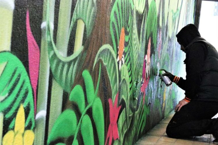 art-thérapie fresque unique jungle originale
